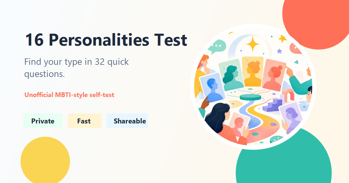 Colorful illustration of people exploring personality cards